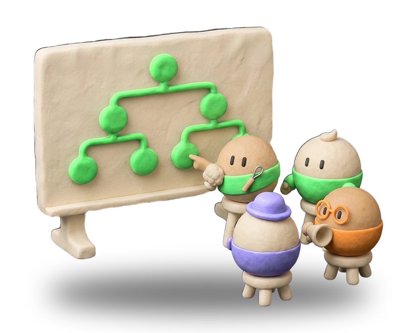 Clay illustration: svc partner (scene, render)