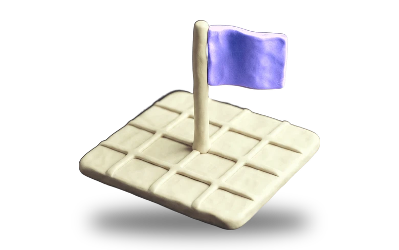 Clay illustration: offer positioning (scene, keep)