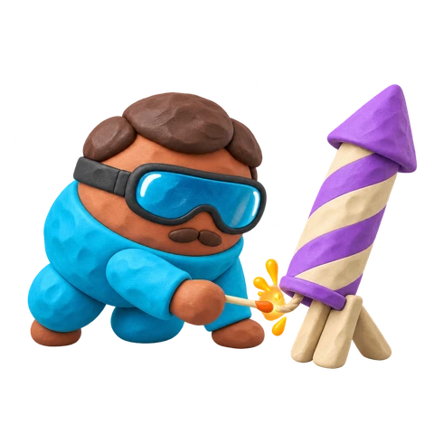 Clay illustration: Founder launch