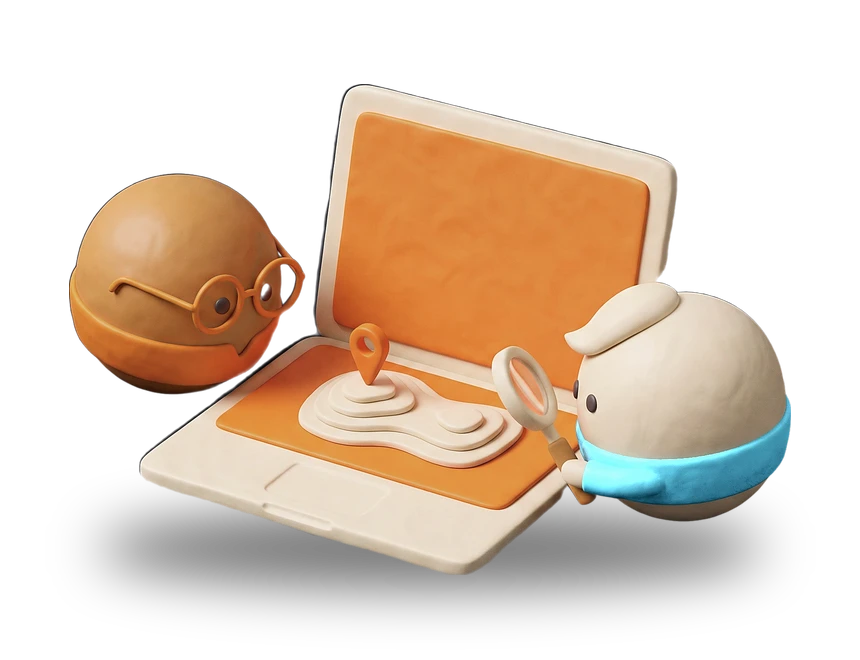 Clay illustration: rail happeo (scene, render)